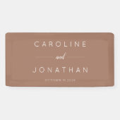 Modern minimalistisch script MochaCustom Wedding Spandoek (Horizontaal)