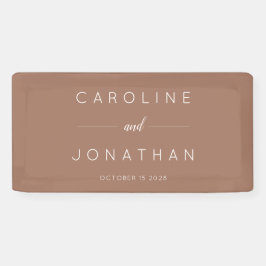 Modern minimalistisch script MochaCustom Wedding Spandoek