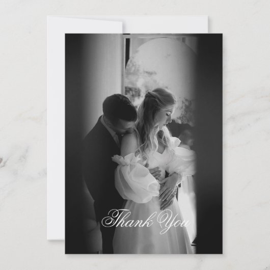 Modern minimalistisch Script-monogram Bedankkaart (Voorkant)