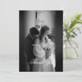 Modern minimalistisch Script-monogram Bedankkaart (Staand voorkant)