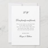 Modern minimalistisch Script-monogram Bedankkaart (Achterkant)