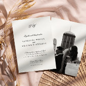 Modern Minimalistisch Script Monogram Bruiloft Kaart