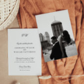 Modern Minimalistisch Script Monogram Bruiloft Kaart