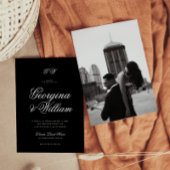 Modern Minimalistisch Script Monogram Bruiloft Kaart