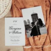 Modern Minimalistisch Script Monogram Bruiloft Kaart