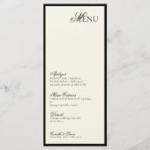 Modern Minimalistisch Script Monogram Bruiloft Men Menu (Voorkant)