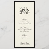Modern Minimalistisch Script Monogram Bruiloft Men Menu (Voorkant)