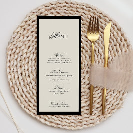 Modern Minimalistisch Script Monogram Bruiloft Men Menu