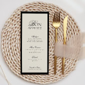 Modern Minimalistisch Script Monogram Bruiloft Men Menu