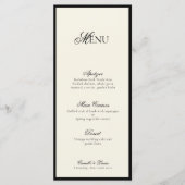 Modern Minimalistisch Script Monogram Bruiloft Men Menu (Voorkant)