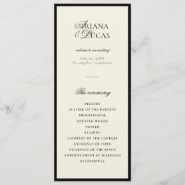 Modern Minimalistisch Script Monogram Flat Program Programmakaart