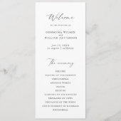 Modern Minimalistisch Script Monogram Flat Program Programmakaart (Voorkant)