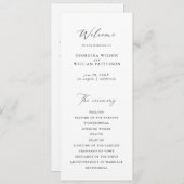 Modern Minimalistisch Script Monogram Flat Program Programmakaart (Voorkant / Achterkant)