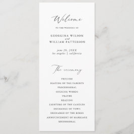 Modern Minimalistisch Script Monogram Flat Program Programmakaart