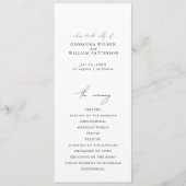 Modern Minimalistisch Script Monogram Flat Program Programmakaart (Voorkant)