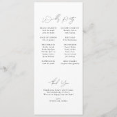 Modern Minimalistisch Script Monogram Flat Program Programmakaart (Achterkant)