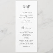 Modern Minimalistisch Script Monogram Flat Program Programmakaart (Voorkant)