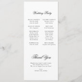 Modern Minimalistisch Script Monogram Flat Program Programmakaart (Achterkant)