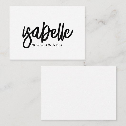 Modern minimalistisch Script-monogram Notitiekaartje (Voorkant / Achterkant)