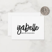 Modern minimalistisch Script-monogram Notitiekaartje (Voorkant / Achterkant in situ)