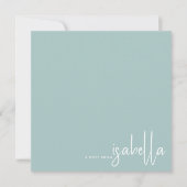 Modern minimalistisch script naam notitie van blau notitiekaartje (Voorkant)