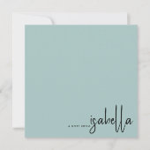 Modern minimalistisch script naam notitie van blau notitiekaartje (Voorkant)