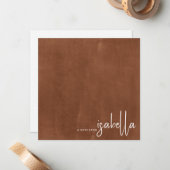 Modern minimalistisch script naam notitie van caca notitiekaartje (Voorkant / Achterkant in situ)