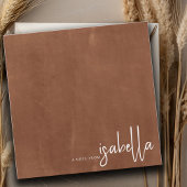 Modern minimalistisch script naam notitie van caca notitiekaartje