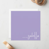 Modern minimalistisch script naam notitie van lave notitiekaartje (Voorkant / Achterkant in situ)
