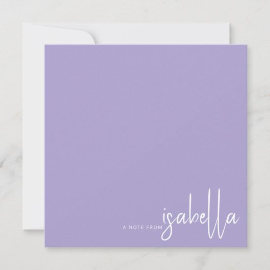 Modern minimalistisch script naam notitie van lave notitiekaartje (Voorkant)