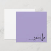 Modern minimalistisch script naam notitie van lave notitiekaartje (Voorkant / Achterkant)