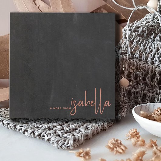 Modern minimalistisch script naam notitie van scho notitiekaartje