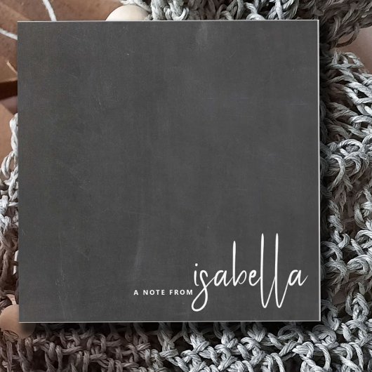 Modern minimalistisch script naam notitie van scho notitiekaartje