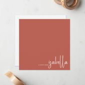 Modern minimalistisch script naam notitie van terr notitiekaartje (Voorkant / Achterkant in situ)