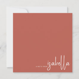 Modern minimalistisch script naam notitie van terr notitiekaartje