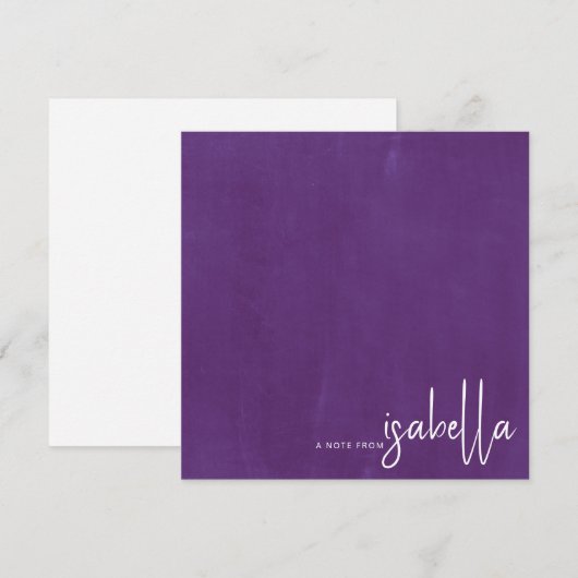 Modern minimalistisch script naam notitie van Viol Notitiekaartje (Voorkant / Achterkant)