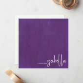 Modern minimalistisch script naam notitie van Viol Notitiekaartje (Voorkant / Achterkant in situ)