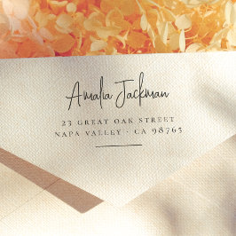 Modern & minimalistisch script naam retouradres rubberstempel
