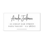 Modern & minimalistisch script naam retouradres rubberstempel (Afrduk)