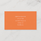 Modern Minimalistisch Script Name Oranje Uniek Visitekaartje (Achterkant)
