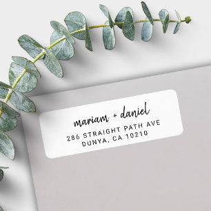 Modern minimalistisch Script Name Return-adres Etiket