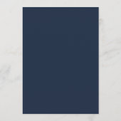 Modern minimalistisch Script Navy Blue | Weddensch Menu (Achterkant)