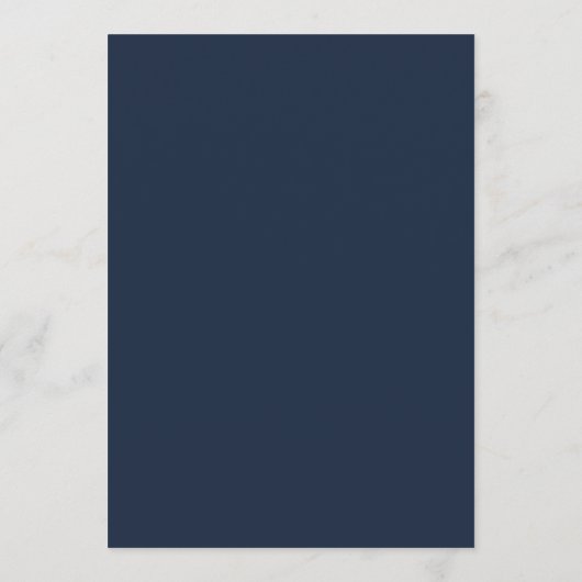 Modern minimalistisch Script Navy Blue | Weddensch Menu (Achterkant)