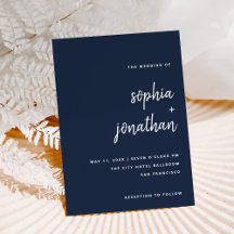 Modern minimalistisch script | Navy Blue Wedding