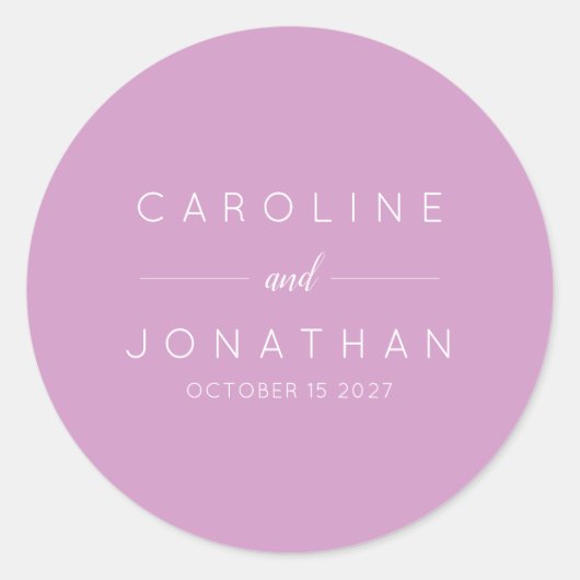 Modern minimalistisch script orchid Custom Wedding Ronde Sticker (Voorkant)