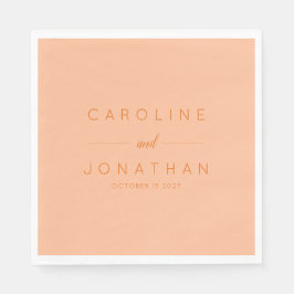 Modern minimalistisch script Peach Custom Wedding Servet