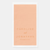 Modern minimalistisch script Peach Custom Wedding Servet (Voorkant)