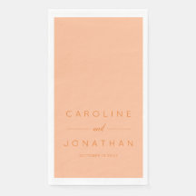 Modern minimalistisch script Peach Custom Wedding