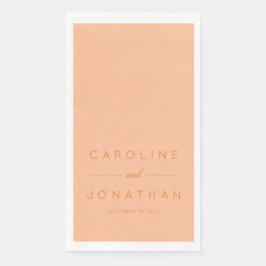 Modern minimalistisch script Peach Custom Wedding Servet