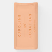 Modern minimalistisch script Peach Custom Wedding Spandoek (Verticaal)